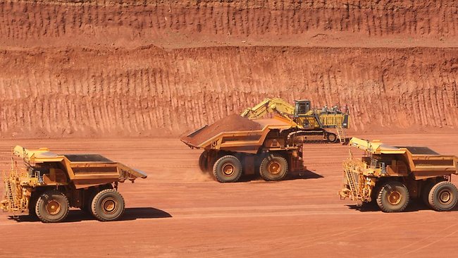 Robot trucks in a Rio Tinto mine